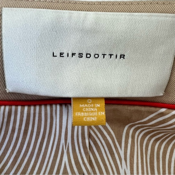 ANTHROPOLOGIE x Leifsdottir White Beige Leather Long Sleeve Classic Jacket Sz 0 - Picture 9 of 16